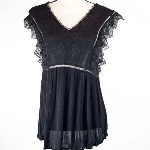 ADIVA Lace Embroidered Top Size Small